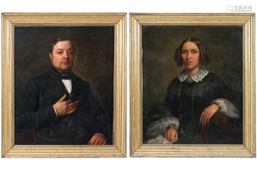 VERMOTE LIÉVIN (1827 - 1869) pendant olieverfschilderijen