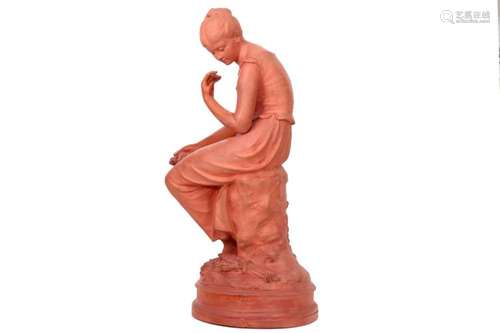 SPILLIAERT antieke sculptuur in terracotta : "Rustende ...