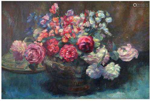 VINDEVOGEL FLORE (1866 - 1938) olieverfschilderij op doek