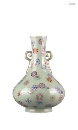 Gold-painted leather ball flower amphora