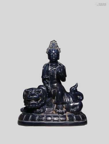 Blue Glazed Manjushri