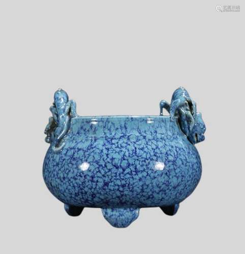 Furnace Jun Glaze Dragon Ear Incense Burner