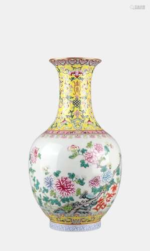 Pastel gold floral vase