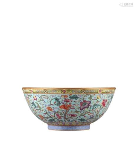 Pastel painted gold five blessing bowl