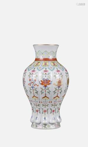 Ling-shaped plum vase with golden eight-treasure pattern in ...