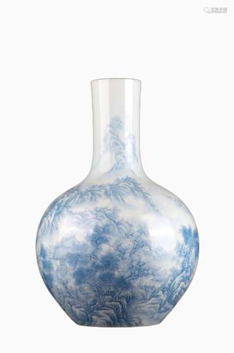 Enamel color blue material landscape celestial ball bottle