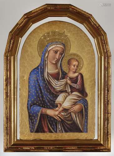 Vierge à l'enfant sur fond or