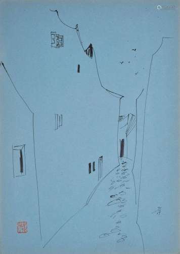 A Chinese Painting By Wu Guanzhong on Paper Album