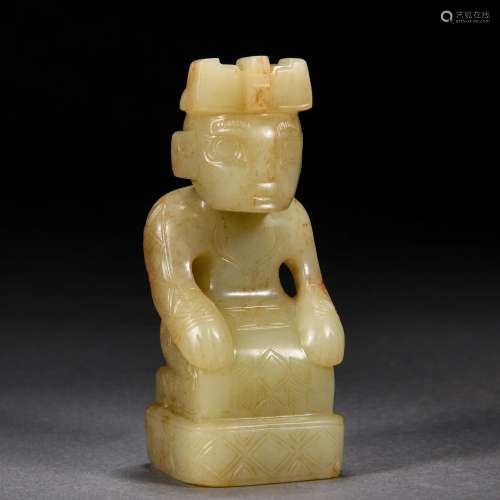 A Chinese Carved Yellow Jade Figure