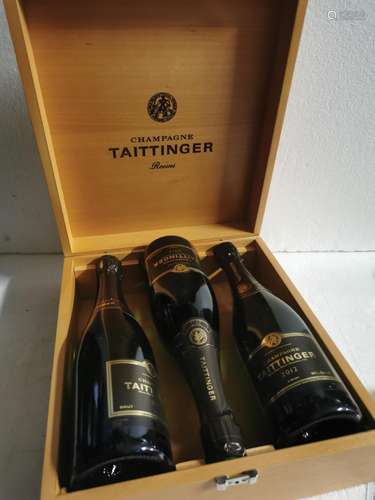 3 bouteilles CHAMPAGNE Taittinger 2012 (en coffret