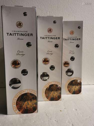 3 magnums CHAMPAGNE Taittinger (en étuis)