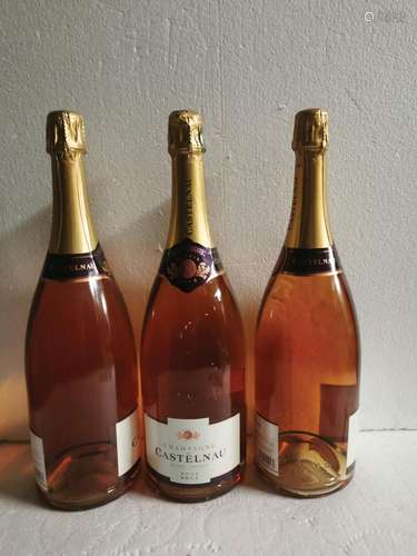 3 magnums CHAMPAGNE rosé de Castelnau