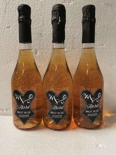 3 bouteilles BRUT Rosé, M Rose, Liquoristerie de