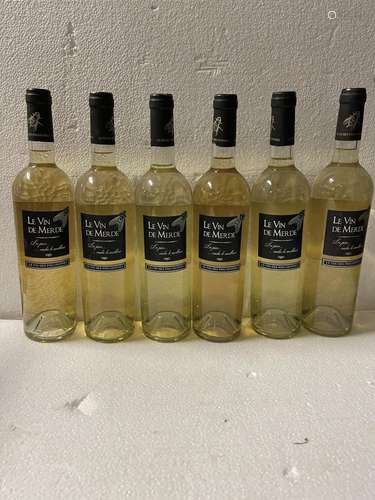 6 bouteilles VIN DE MERDE, blanc