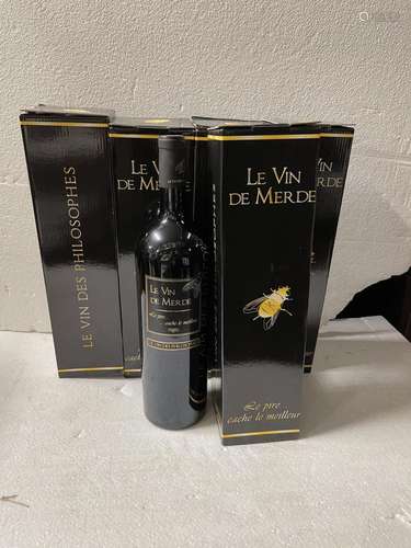 6 magnum VIN DE MERDE, rouge