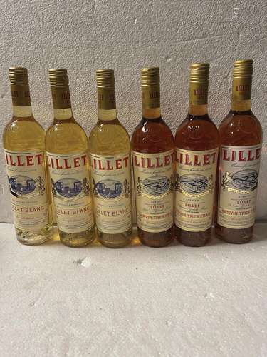 6 bouteilles LILLET, Aperitif à base de vin (dont