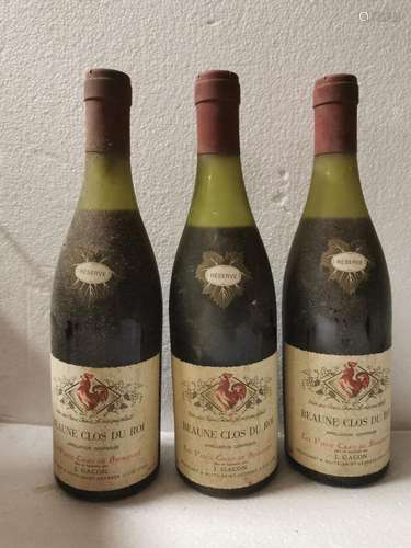 3 bouteilles J. GACON, Beaune Clos du Roi Réserve