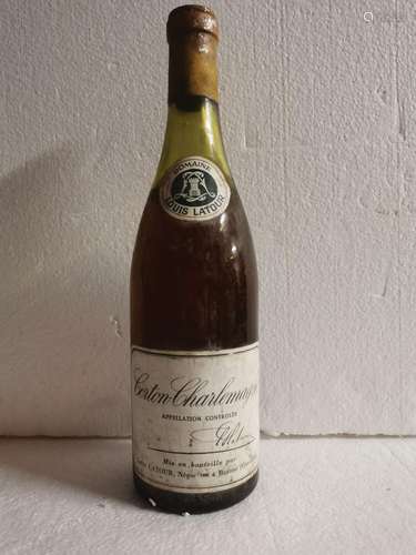 1 bouteille CORTON CHARLEMAGNE, L. Latour 1985