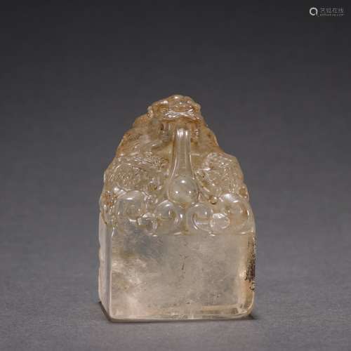 Crystal Auspicious Dragon Handle Seal