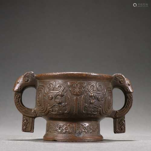 Copper Drgon Pattern Beast-handle Censer