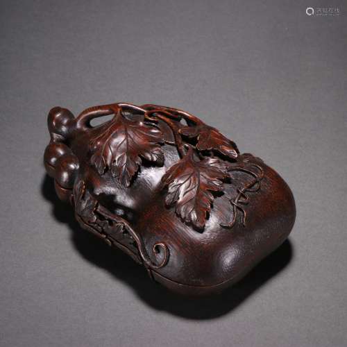 Bamboo Carved Auspicious Covered Box