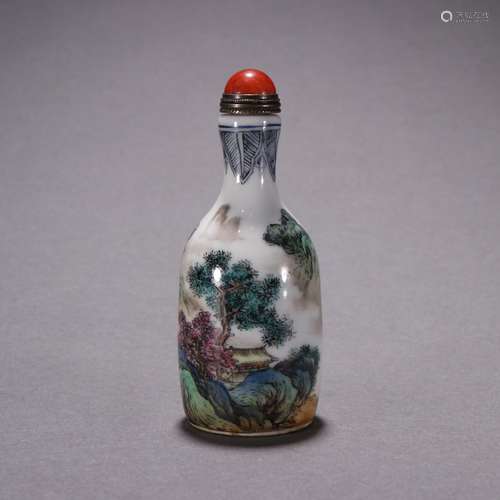 Famille Rose Landscape Snuff bottle