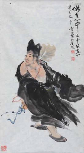章光恺(1933-2001) 佛在心中 1987年作 设色纸本 镜心