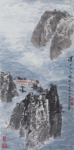 郭汝愚(b.1941) 云海图 1979年作 设色纸本 镜心