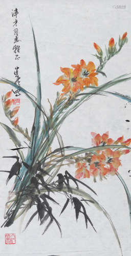 杨建侯(b.1928) 兰花图  设色纸本 镜心
