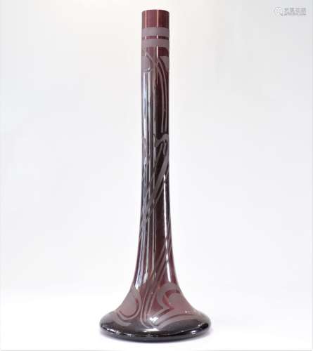 Val Saint Lambert imposant vase Art Nouveau ligne de Henry v...