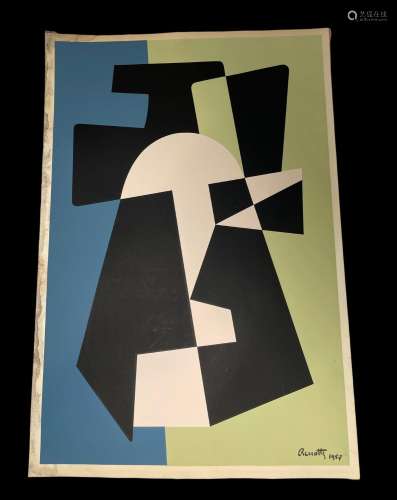 Paul RENOTTE (1906-1966) gouache sur papier "compositio...