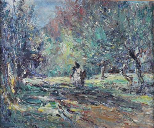 JAMAR Armand (1870-1946) Huile sur toile "vue de campag...