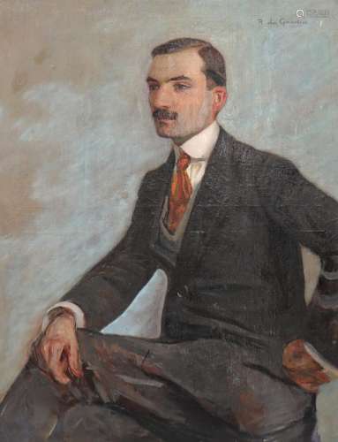 Raoul DU GARDIER (1871-1952) Huile sur toile (portrait du fr...