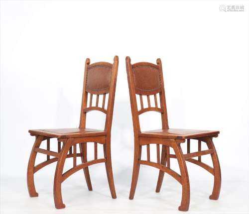 Travail Art Nouveau Belge paire de chaisesPoids: 10.00 kgRég...