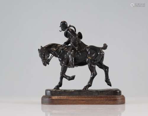 Gaston D'ILLIERS (1876-1932/52) Bronze "Le piqueux au t...