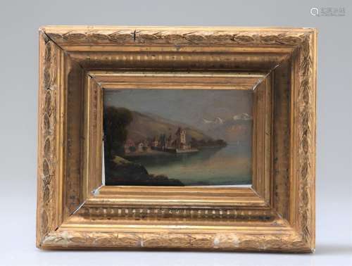 Alexandre CALAME (1810-1864) huile sur bois " vue de Ch...