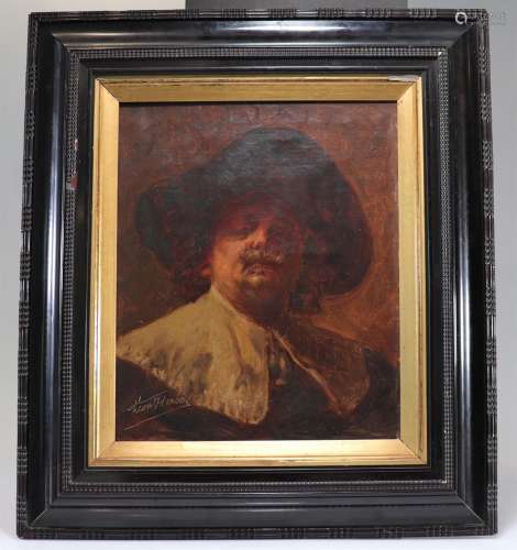 Leon Herbo (1850-1907) Huile sur toile portraitPoids: 3.93 k...