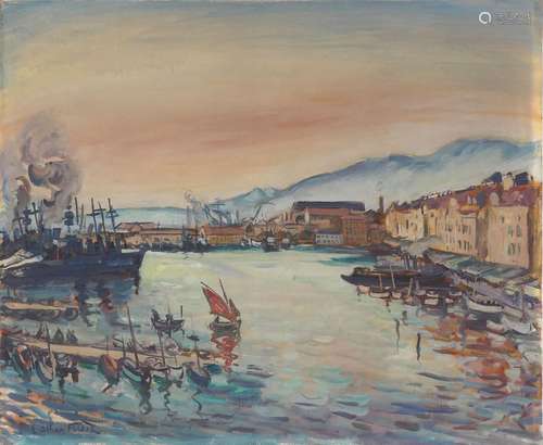 Emile-Othon FRIESZ (1879-1949)Port de Toulon. Huile sur toil...