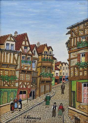 Miguel GARCÍA VIVANCOS (1895-1972) La Rue aux Fèvres, Lisieu...