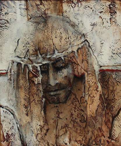 Claudia MATEO MATTI, XXe-XXIe. Le Christ. Huile sur toile, s...