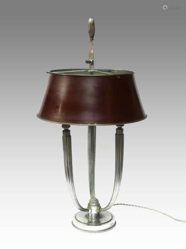 Jacques-Emile RUHLMANN (1879-1933) LAMPE bouillotte en bronz...