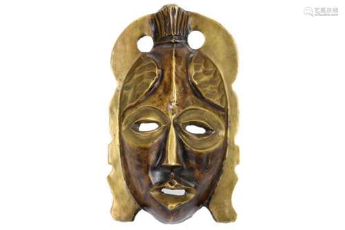 Europees, afrikanistisch masker in brons - 25 x 15 cm - ca 1...