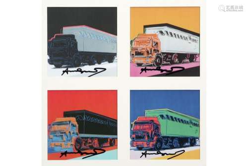 WARHOL ANDY (1930 - 1987) vier sameningekaderde prints (zeef...