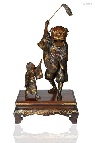 A MEIJI BRONZE FIGURAL PAIR, STYLE OF MIYAO EISUKE OF YOKOHA...