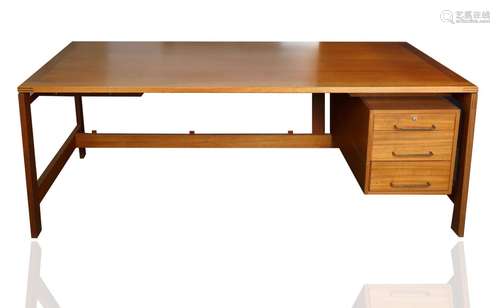 A MID-CENTURY WOODEN WRITING DESK