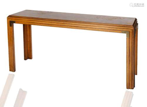 A CONTEMPORARY WOODEN SOFA TABLE