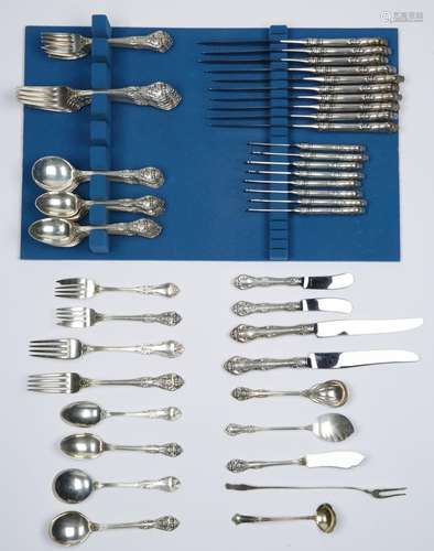 A EIGHTY-SEVEN PIECE SILVER SERVICE FLATWARE SET, DESIGNED B...