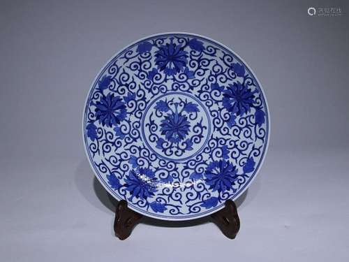 CHINESE BLUE-AND-WHITE CHARGER, 'QING GUANGXU' MARK