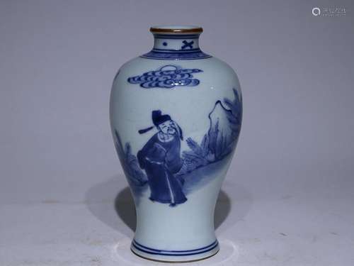 CHINESE BLUE-AND-WHITE MEIPING VASE DEPICTING 'FIGURE ST...