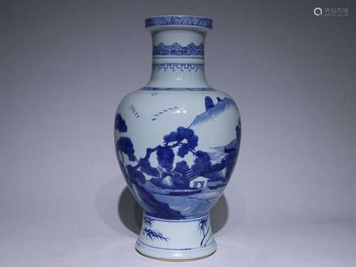 CHINESE BLUE-AND-WHITE VASE DEPICTING 'LANDSCAPE'